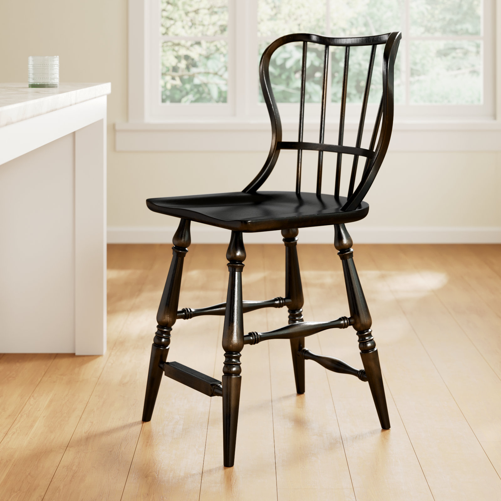 Chamberlain Stool, Black, Counter Stool (24" Seat Height)