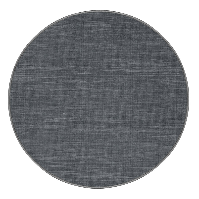Tapis gris uni lavable à la machine, Rond 5 pi