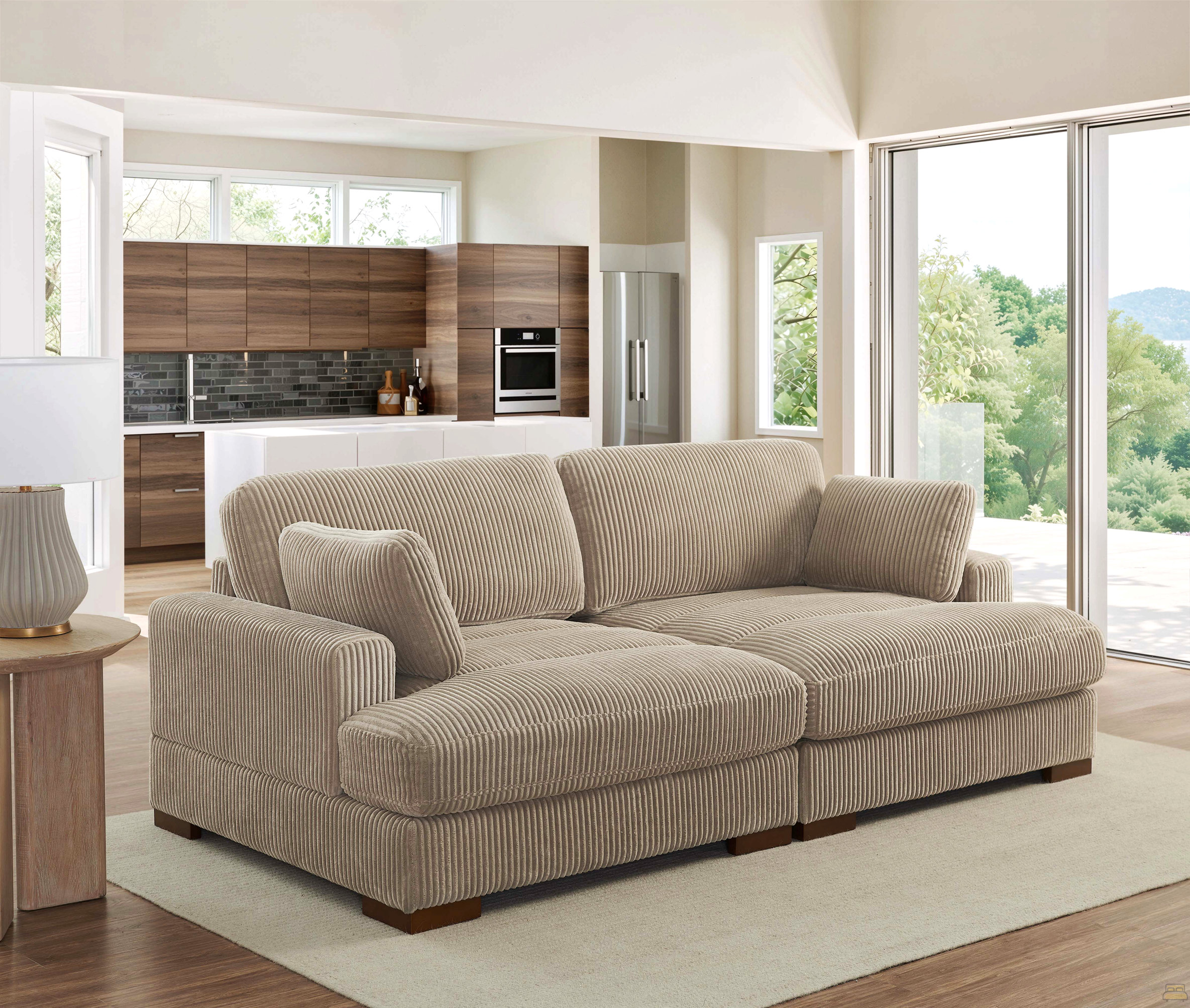 Latitude Run® Large Seating Chaise Loveseat | Wayfair