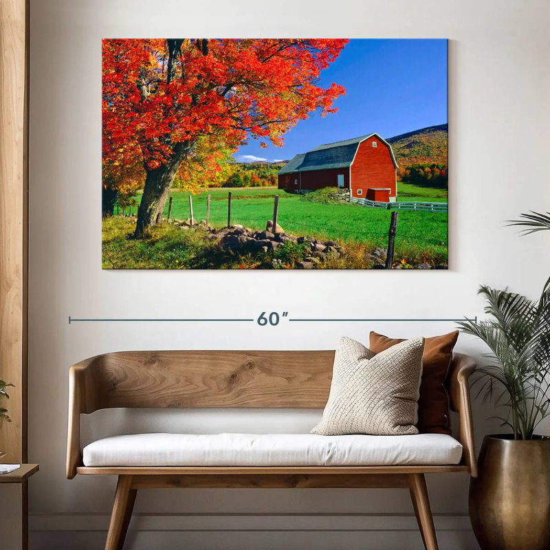 Alvord Sugar Maple Near Red Barn, 34" H x 51" W
