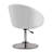 Hopper Modern Vegan Leather Upholstered Metal Swivel Accent Chair in White-25886770