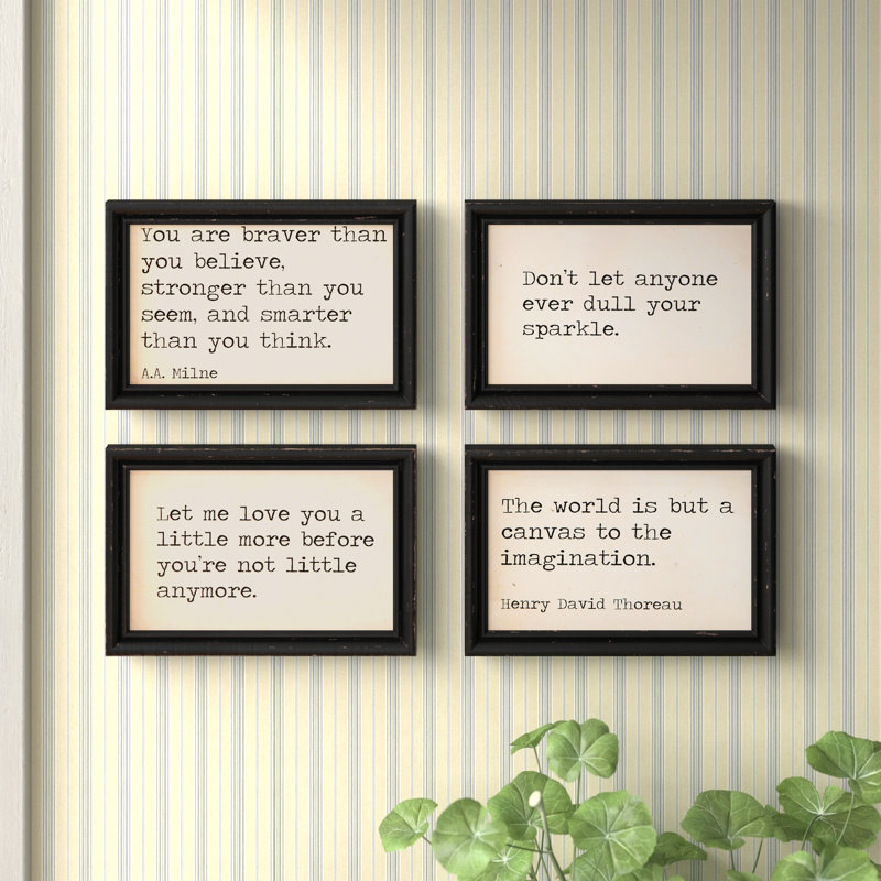 Wynne Wood Wall Décor with Framed Inspiration Sentences