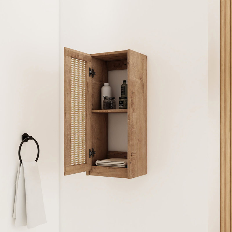 Armoire de salle de bain moderne moderne, 12 po, fixation murale, rangement hygiénique 12 po, portes à fermeture douce