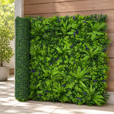 Artificial Grass Wall Panels 12pcs UV Resistant 3D Greenery Backdrop Privacy Fence Outdoor Indoor Decor