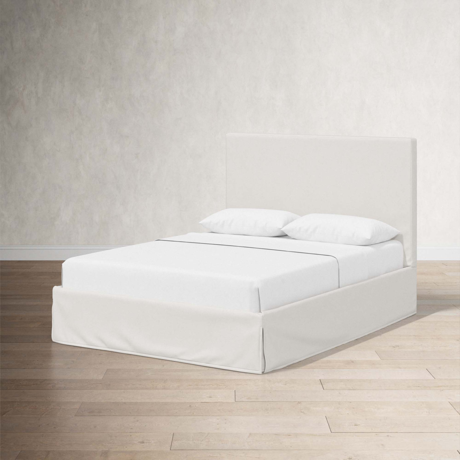 Verona Upholstered Slipcover Bed, King, Bella Light Gray Performance Velvet