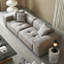 Canapé modulaire en velours gris-1157766245
