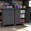 Armoire à outils de 47 po de hauteur en ardoise pour garage, salle de bain, buanderie, atelier de rangement en métal, espaces extérieurs bien organisés, utilisation flexible