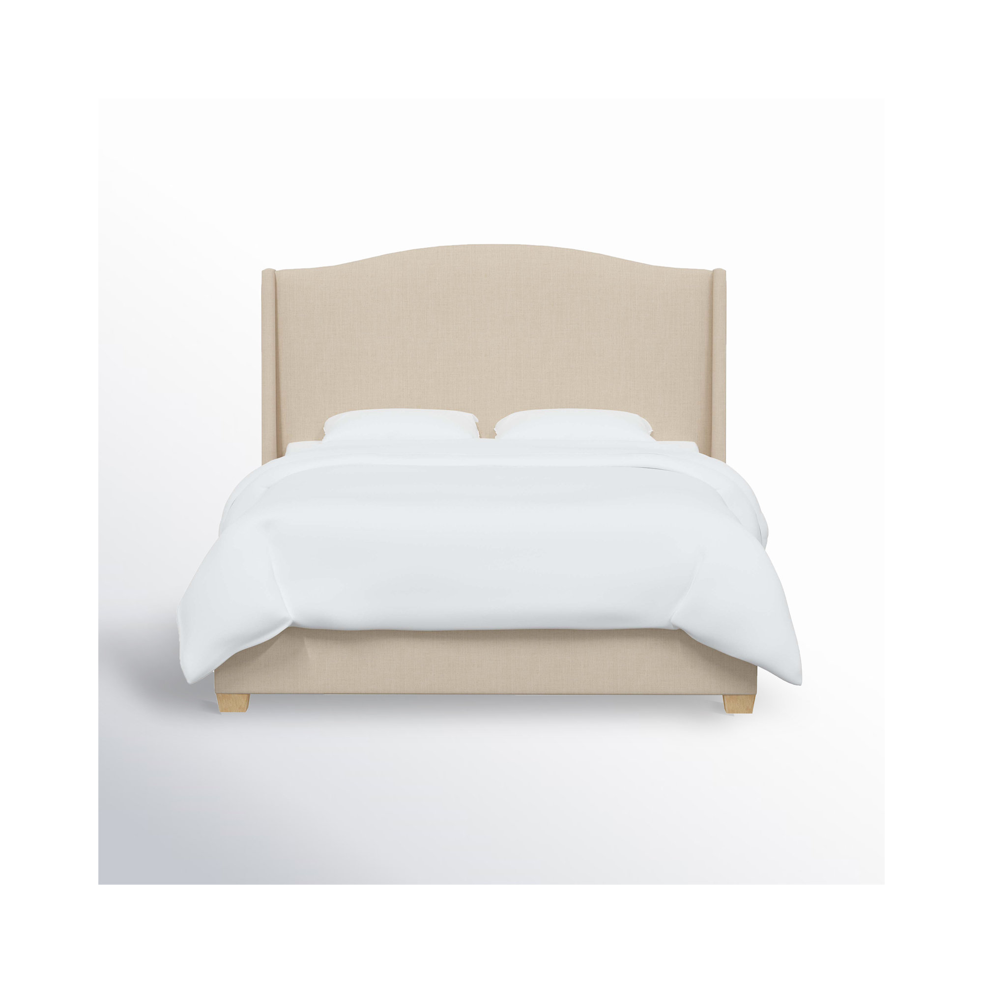 Allis Upholstered Wingback Bed, Classic Linen Linen, King