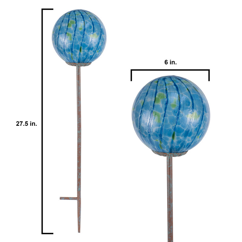 Piquet de jardin en verre soufflé à la main, Bleu