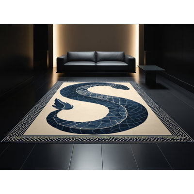 Tapis lavable à la machine d'inspiration mondiale Newberry Leviathan