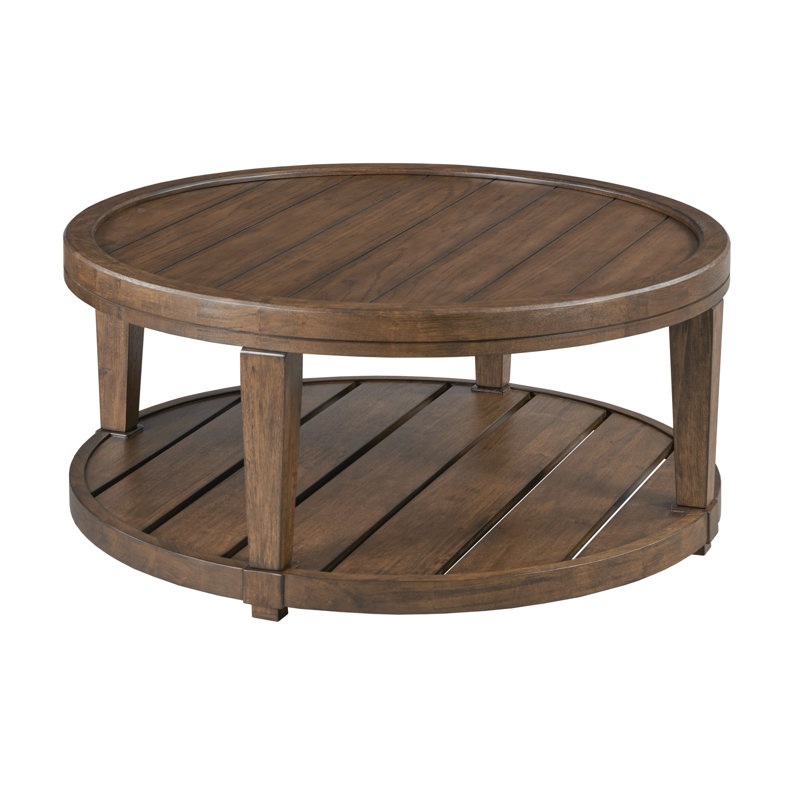 TABLE BASSE ROND (ROULETTES) SEPIA
