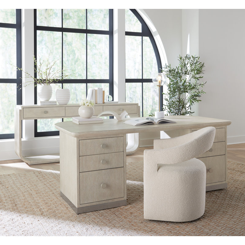 Serene Diamond 78'' Light Brown Wood and Metal Console Table