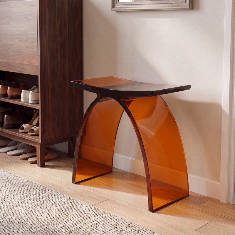 Tabouret de douche Casince, Ambre transparent