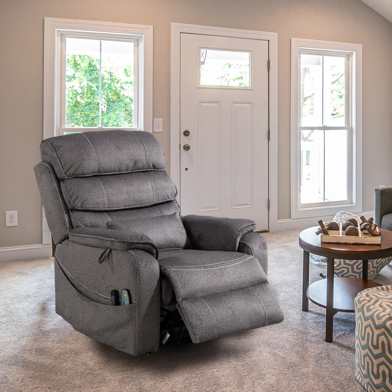Tayani 36.10" Wide Modern Comfortable Upholstered,Liftable Large Power Recliner, Dark Gray