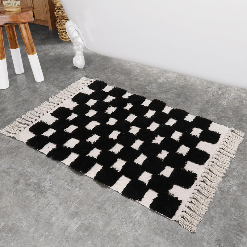Keyniah Handwoven Checkerboard Washable Area Rug Perfect for Living Room, Bedroom,Kitchen, Rectangle 2' x 3'
