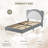 Velvet Platform Bed with Upholstered Headboard, Wood Slats, No Box Spring Needed-2073502884-2073502885