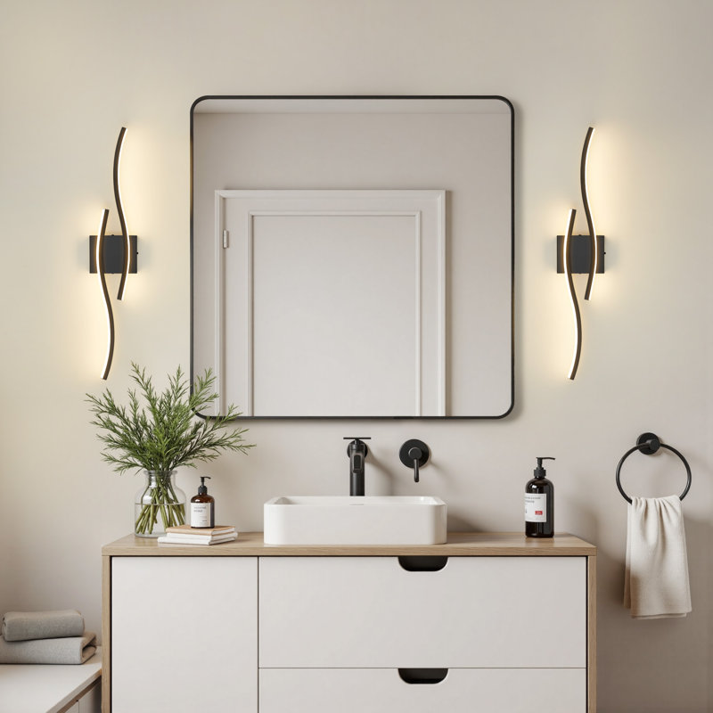 Vonny 31.5'' 24w Led Vanity Light Dimmable 5cct Bathroom Vanity Lighting, Matte Black