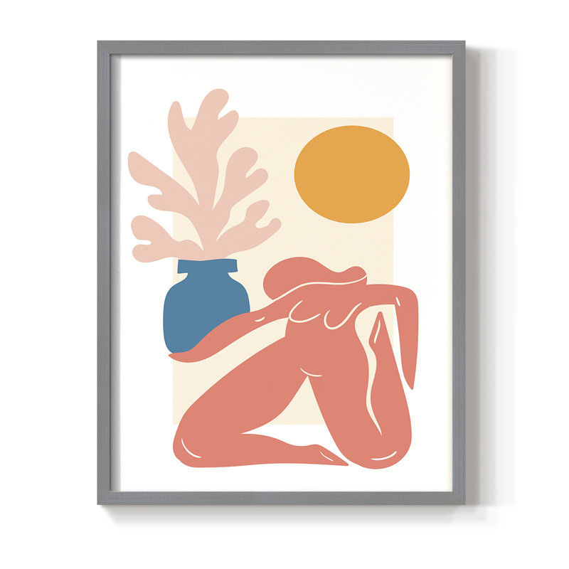 Matisse CDLI, reproduction d'art encadrée - bois massif, Gris, H 11 po x l 9 po
