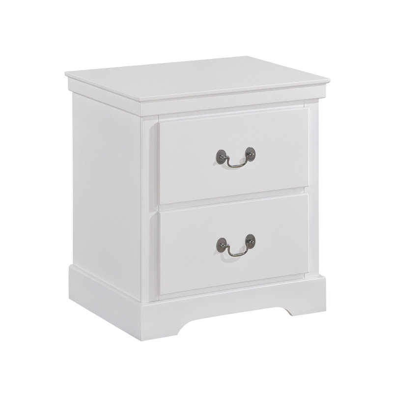 Table de chevet 2 tiroirs Jeffers, White