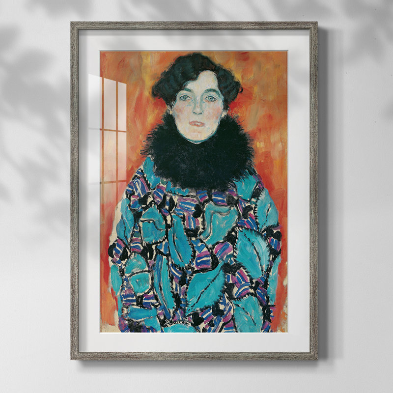 Gustav Klimt III - impression encadrée, Argent patiné