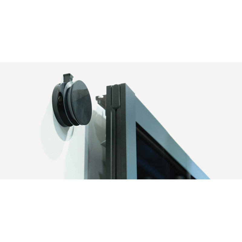 Ensemble de quincaillerie de porte de grange simple standard InvisiGlide Across the Wall, Noir mat, 36 po