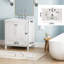 Meuble-lavabo de salle de bain 30 po, structure en bois massif blanc et marbre. Design contemporain, fermeture en douceur. Meuble-lavabo 24V03-30Wh entièrement assemblé, armoire avec comptoir en marbre. Flair, système de fermeture.