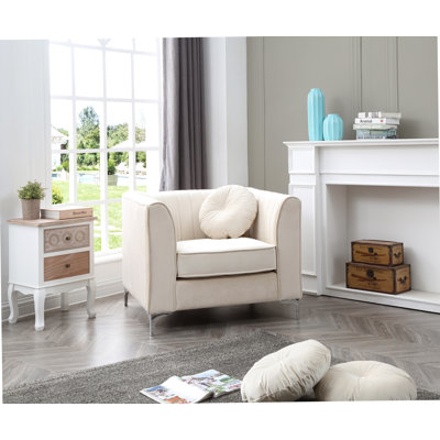 Fauteuil contemporain incliné ivoire
