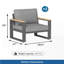 Ensemble de 2 fauteuils de patio en aluminium toutes saisons de 26,6 po avec coussins gris épais-1321189214