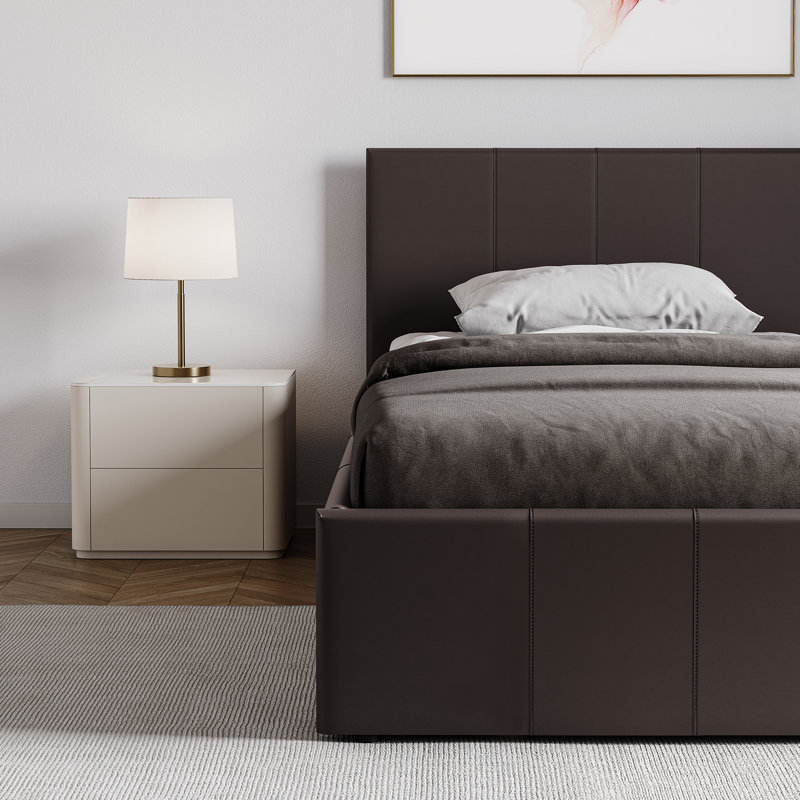 Wilna Upholstered Ottoman Bed, UKFR Certified, Single (3'), Brown