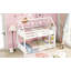Lit superposé simple au-dessus d'une chambre simple avec tête de lit, pied de lit et garde-corps, échelle, lit superposé en bois d'hévéa avec garde-corps de sécurité-649611449