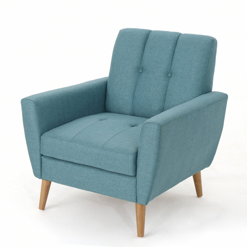 Fauteuil d'appoint, fauteuil club Mid-Century, Bleu