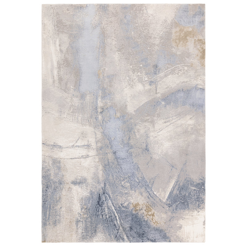 Zeplin Glam Metallic Lustre Pattern Polypropylene Area rug - Bold Contemporary Living & Bedroom, Rectangle 200 x 290 cm