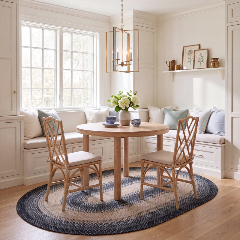 Tapis d'intérieur / extérieur géométrique tissé à la main Georgina, Ovale 4 pi x 6 pi