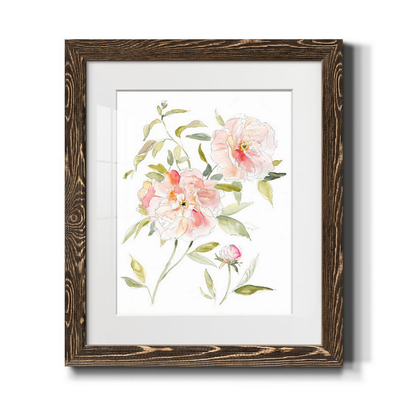 Carnet de croquis Cottage Rose II - Cadre photo, reproduction d'art sur papier, Noyer, H 24 po x l 18 po x P 1,5 po