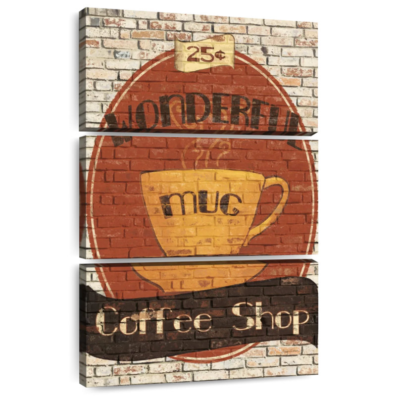 Plaque murale Kema Wonderful Coffee Shop, H 74 po x l 48 po