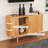 47.2''W X 21''H Storage Accent Cabinet, Fluted Sideboard Buffet Cabinet With USB Charging Station, Console Table With Tambour Slatted Sliding Doors, Tv Stand For Living Room, Kitchen-1408389852