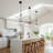 Schoolhouse Ceiling Light Fixture with Milk Glass White Shade, Adjustable Height, Mid Century Modern Pendant Lighting for Kitchen Island Dining Room