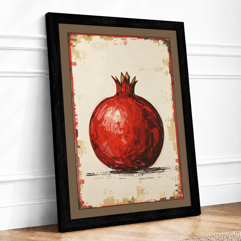 Classical Pomegranate Botanical - Print, A2 - 59.4 x 42.0 cm, Black