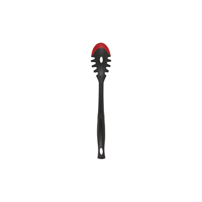 Le Creuset Bi-Material Revolution Pasta Spoon 14 In. Cerise