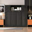 Lit escamotable double avec armoires de rangement - Lit escamotable en bois noir