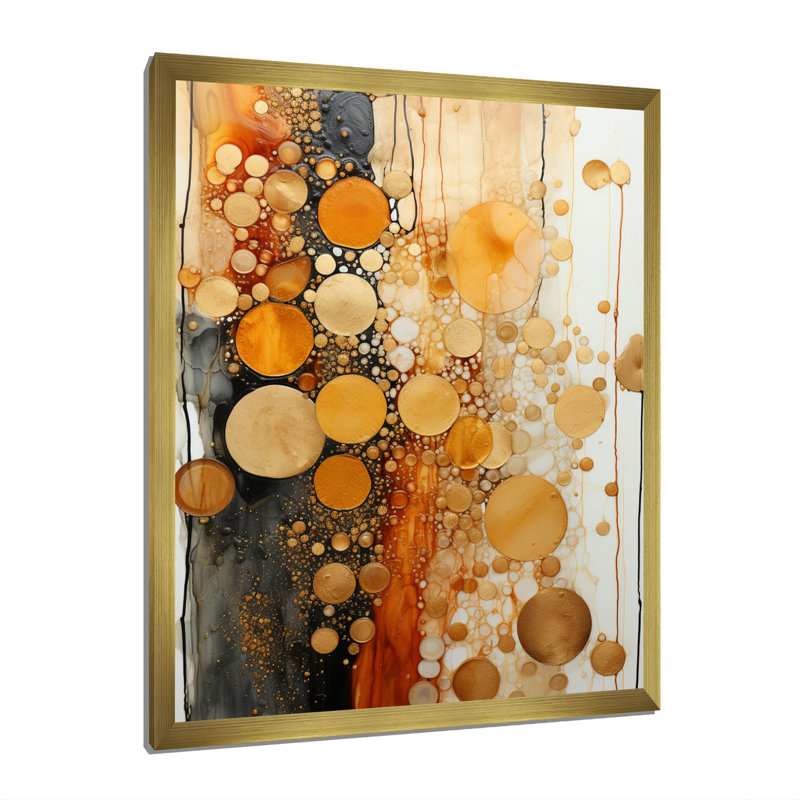 «Gold Grey Rustic Reflections II - Abstract Collages», reproduction sur toile, H 40 po x l 30 po x P 1,5 po, Encadrement doré