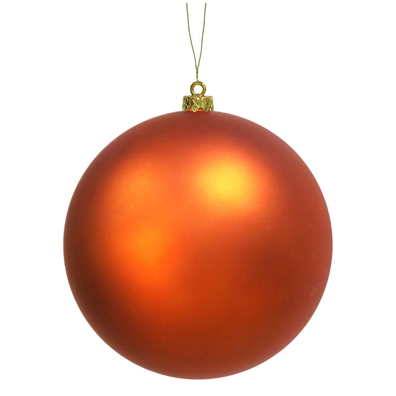 Ornement boule incassable UV mat, 8", Orange brûlé