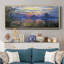 «Sunset on the seine», reproduction d'art encadrée sur toile par Claude Monet-95452310-95452316