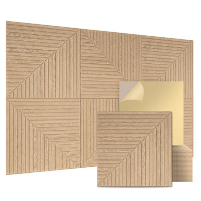 Lot de 6 panneaux muraux acoustiques 60 x 60 cm (23,6 po x 23,6 po), panneaux décoratifs absorbant le son en fibre de polyester pour studio, chambre, bureau, cinéma maison