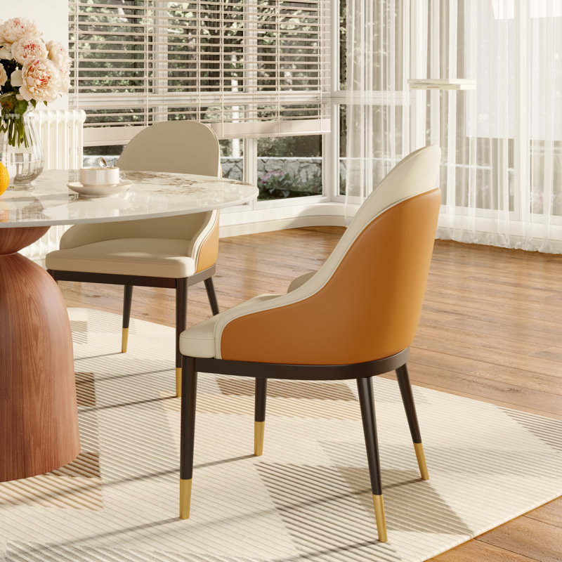 Ensemble de table de salle à manger en pierre frittée Mid-Century 5/7 pièces avec chaises de cuisine robustes Irony pour 4/6