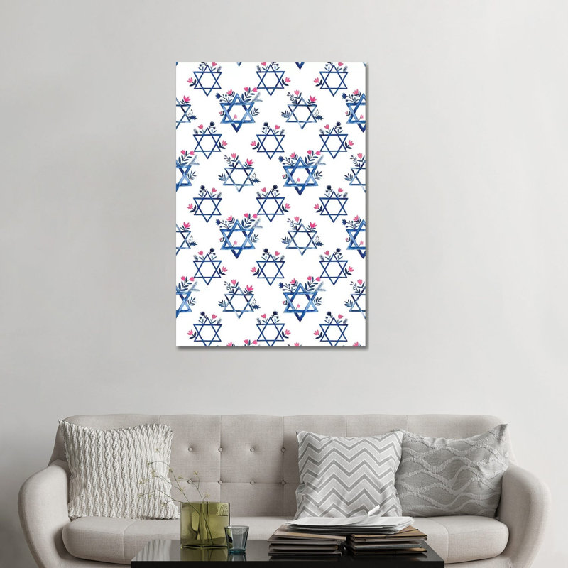 Collection de boho Hanoukka E par Grace Popp-impression d’art graphique, Pas de tapis, Toile tendue