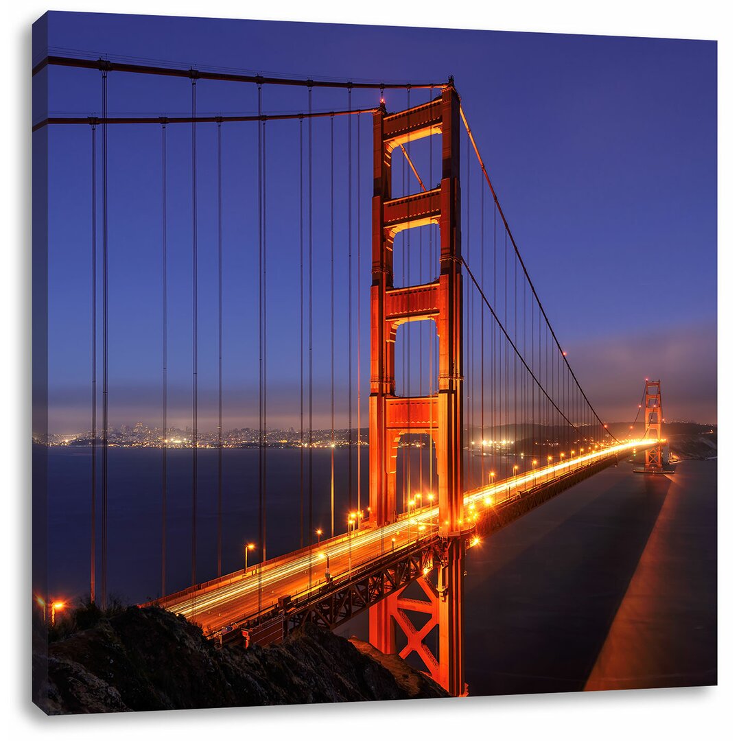 Leinwandbild Golden Gate Bridge bei Nacht in San Francisco