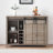 Farmhouse Wine Bar Cabinet,47" Coffee Bar Cabinet With Sliding Barn Door, Buffet Sideboard Cabinet With 16 Bottle Wine Rack For Dining, Living Room-1299585421