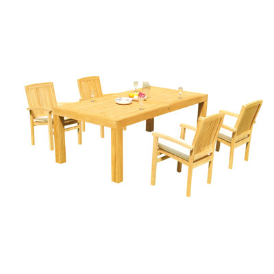 Canberra Outdoor 5 - Piece Teak Dining Set