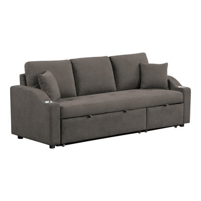 Nyric Pull-Out Sleeper Sectional With Cup Holders